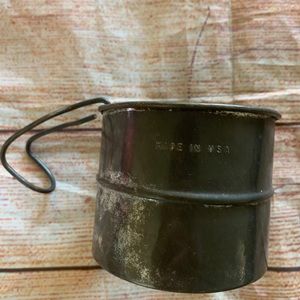 Vintage Old Metal  Measuring Two Cups-Full
